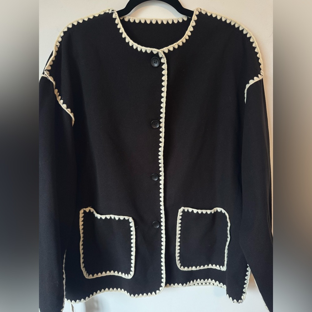 Commense Contrast Trim Jacket (just the jacket, no scarf) - Size L - Picture 10 of 16